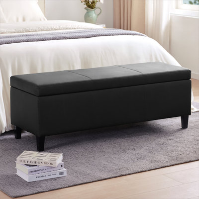 Asdrubale 50.3" Wide Faux Leather Upholstered Storage Bench