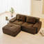 Canapé contemporain contemporain, canapé modulaire en forme de L moderne de 82 pouces avec tissu en velours côtelé, assise profonde, repose-pieds mobile et capitonné pour le confort du salon-9004965