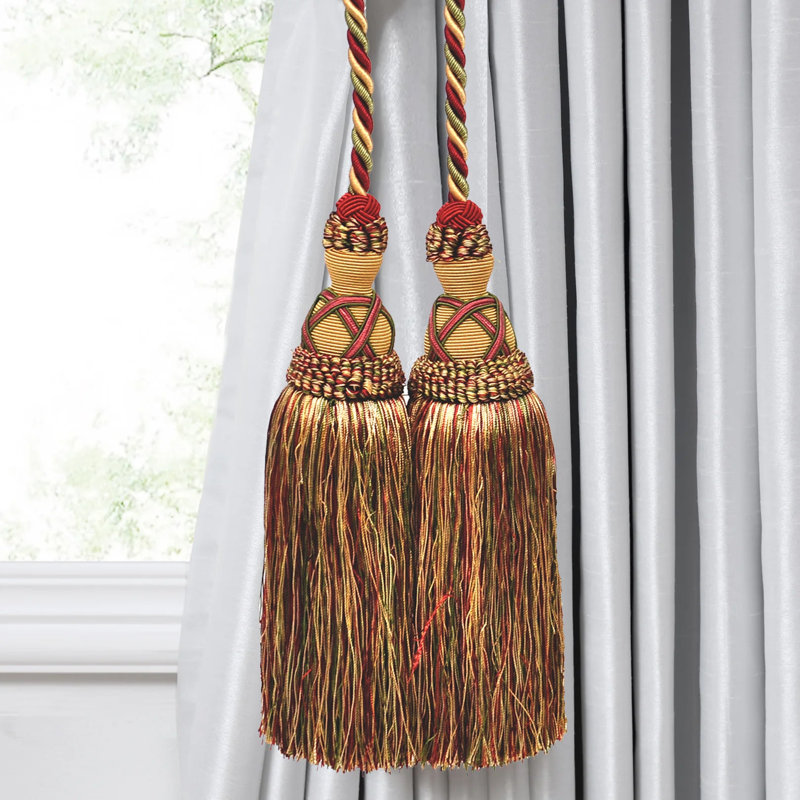 Manaia 10" Curtain Tieback, Taupe/Wine