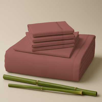 Ensemble de draps en rayonne de bambou de qualité supérieure avec poches profondes, rafraîchissant et respirant