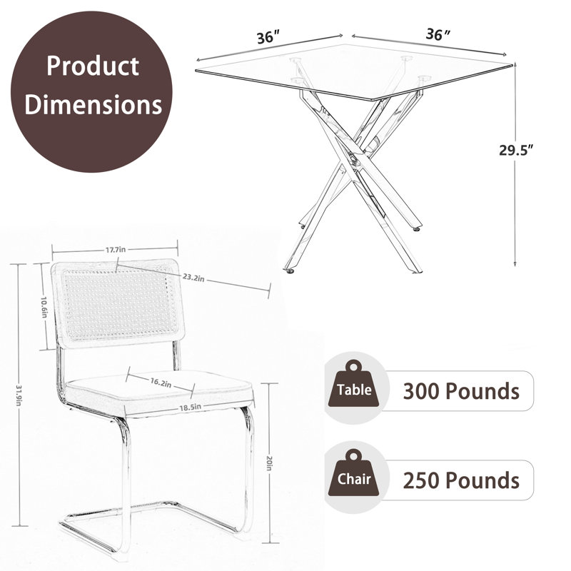 Ensemble de salle à manger 36 po, 5, 29.5" H x 36" W x 36" D, Olive Green