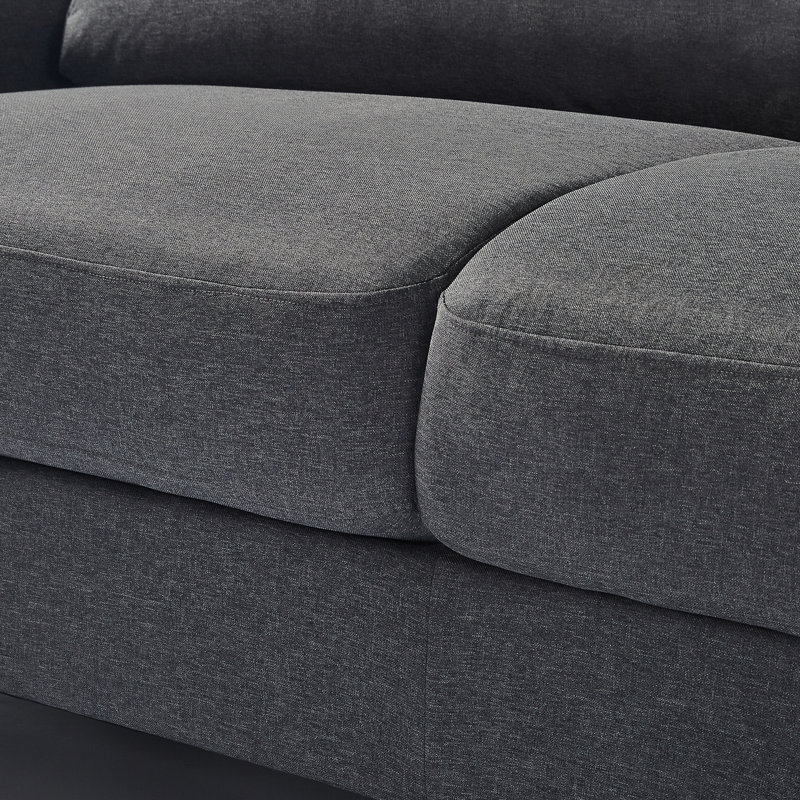 Scotia Upholstered 59'' Loveseat, Jackie & Josh Dark Grey