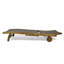 Chaise longue de 2 avec plateau coulissant - Cuir, aigue-marine brun 2 avoine