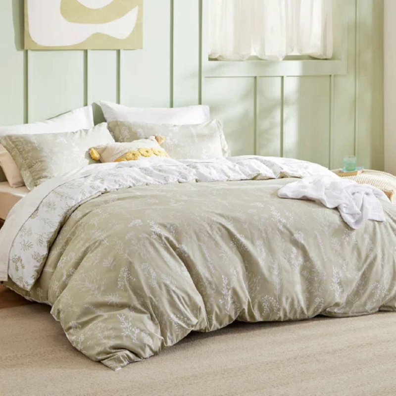 Best Seller Bedsure Comforter Set Reversible Cute Floral Bedding, 89GSM, Twin, Linen