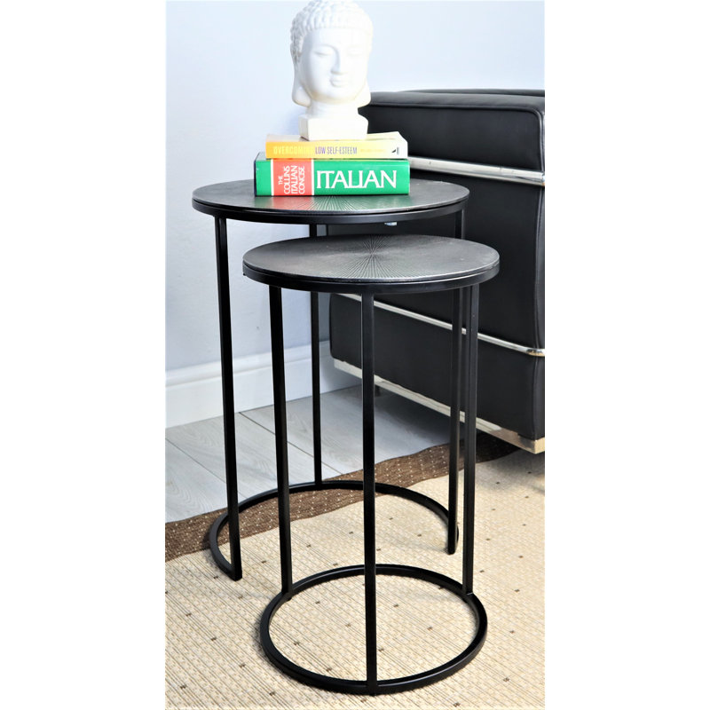 Holsinger Frame Nesting Tables, Antique Silver