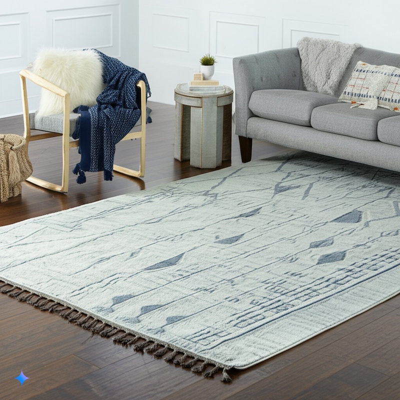 Tapis beige noué à la main Marrakech