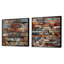 Andreoni - Ensemble de 2 collages carrés abstraits-101850960-101850961