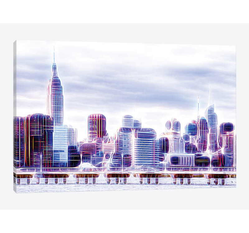 «The Skyline» par Philippe Hugonnard - reproduction d'art sur toile tendue, H 24 po x l 32 po x P 1 po, Blanc