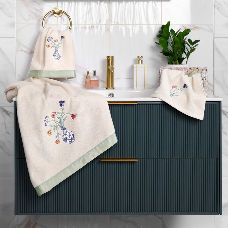 Turkish Cotton Fingertip Towel, Beige, Bath Towel-2Pack