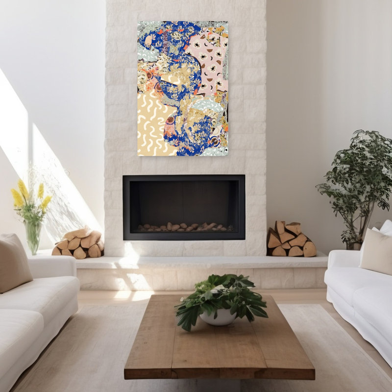Art contemporain, art contemporain abstrait, H 48 po x l 32 po