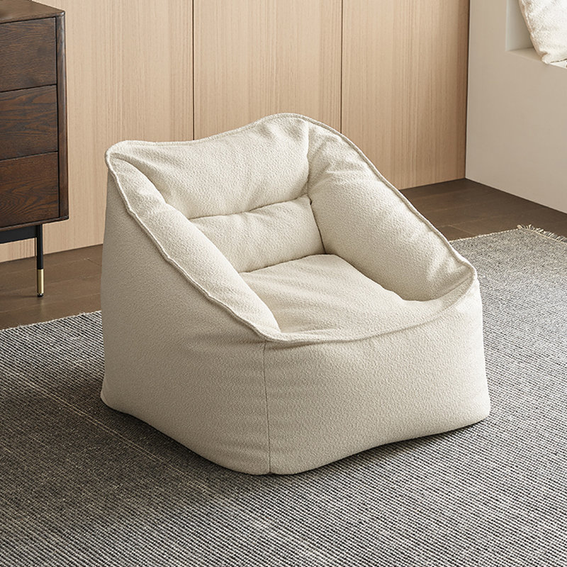 Nordic style minimalist bean bag sofa, Beige Polyester