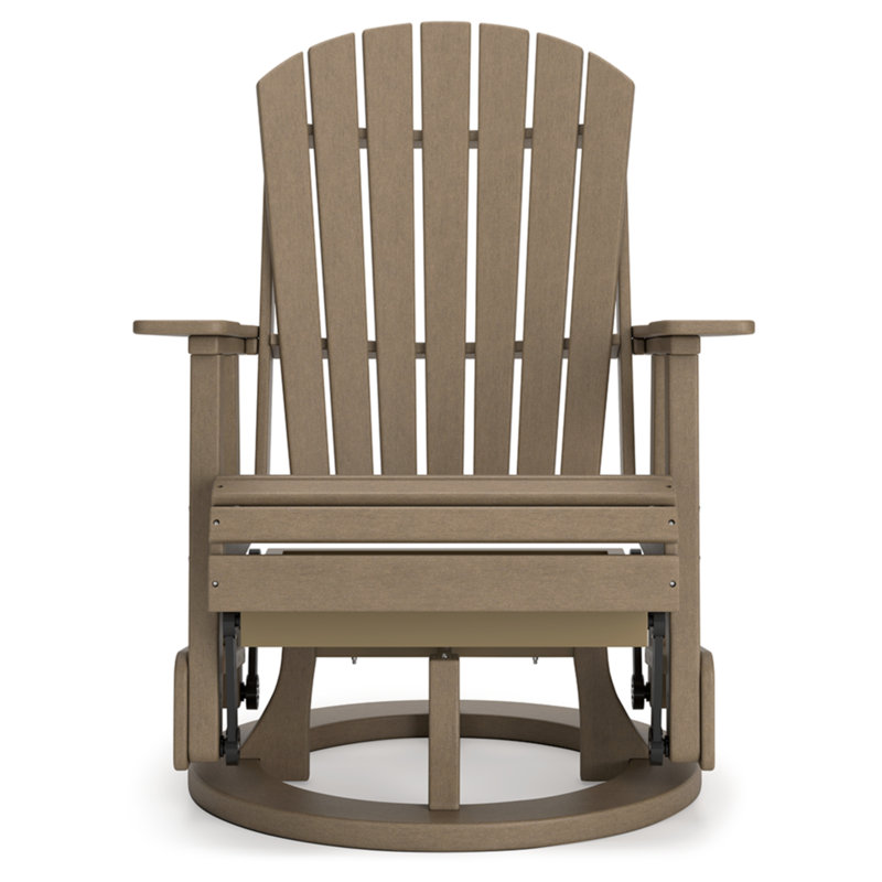 Lynbrook High - Density Polyethylene (HDPE) Gliding Adirondack Chair, Brown