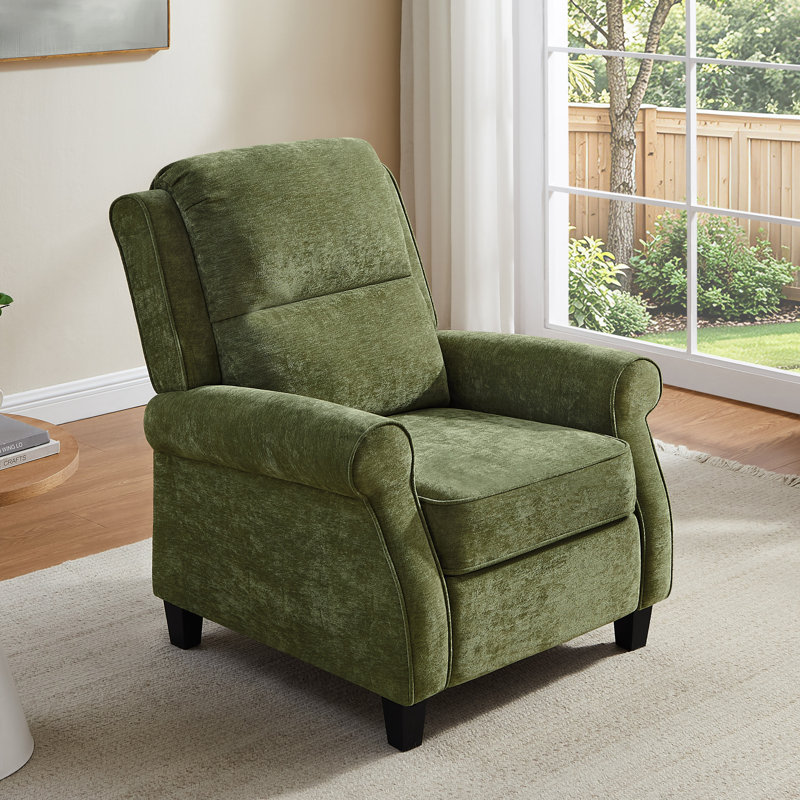 Fauteuil inclinable de 34,6 po avec dossier réglable et repose-pieds, Chenille verte