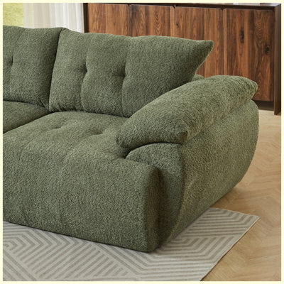 3-Seater Modern Chenille Upholstered Sofa Couch Green
