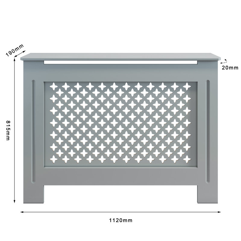 Rialto Medium Radiator Cover, 81.5cm H x 112cm W x 19cm D, Grey
