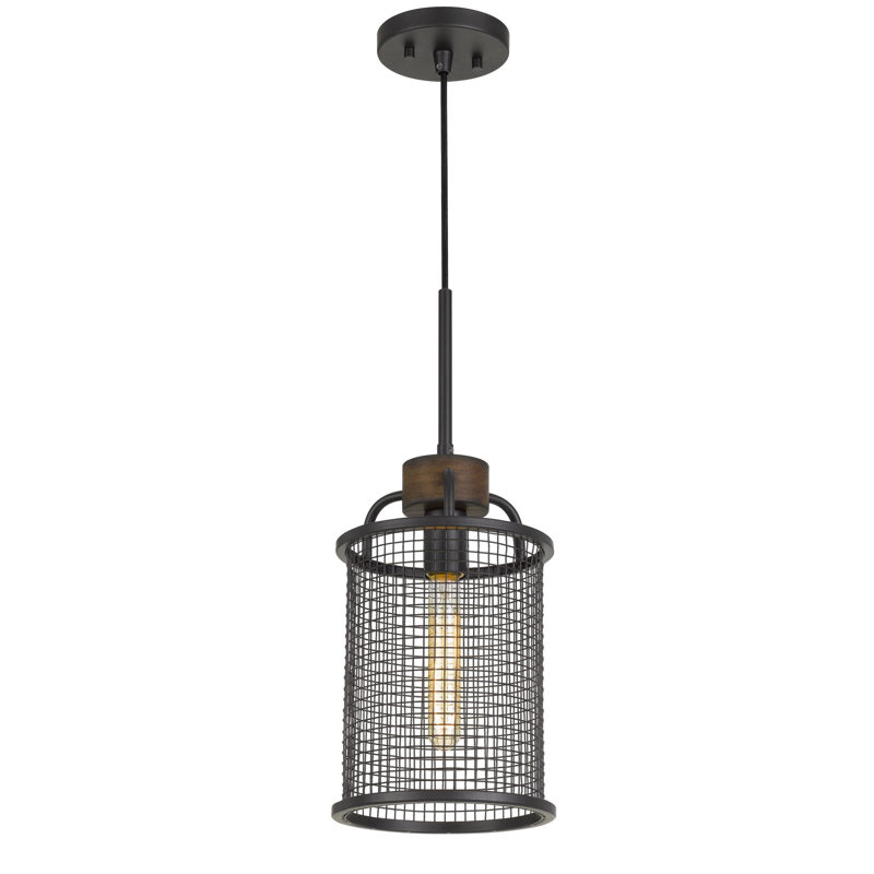 Luminaire suspendu en métal et bois de pin 1 lumière Aberdeen