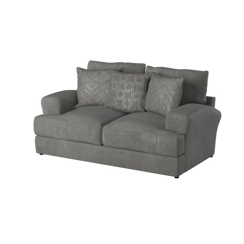 72" Recessed Arm Loveseat with Reversible Cushions, Shark