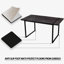 Table de salle à manger noire 59 "avec pieds en métal, look industriel moderne, table de 4 à 6 places, table de maison et de cuisine, plateau de table épais de 1,5 po-1674032560