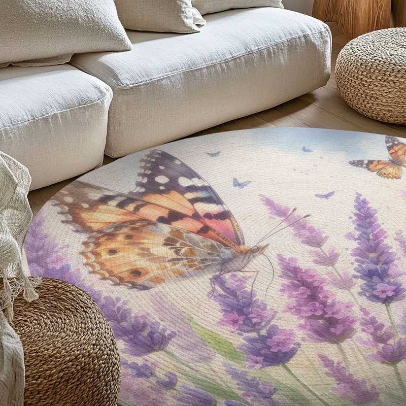 Tapis tressé Blooming Wings, Rond 5 pi