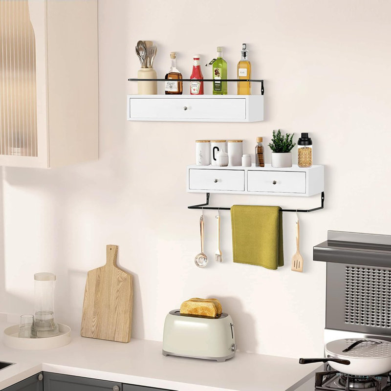 Ensemble de 2 tablettes flottantes pour le rangement mural