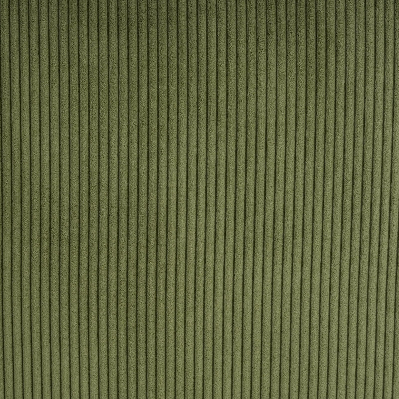 Repose-pieds rembourré Orrey, Velours côtelé vert olive, H 16,25 po x l 30,25 po x P 30,25 po