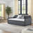 Modern Upholstery Daybed With Erectable Trundle And USB Charging Design, Linen-2033309254
