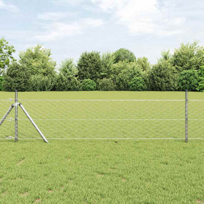 Vidaxl Fence With Posts PVC-Coated Steel