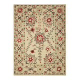 Rug & Kilim’S Suzani Style Kilim With Light Green And Red Floral Patterns