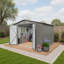 Large 10x8 ft Metal Storage Shed for Backyard, Lockable with Vent & Window | Holds Lawn Mower, Bikes, Tools, Patio Gear - Grey