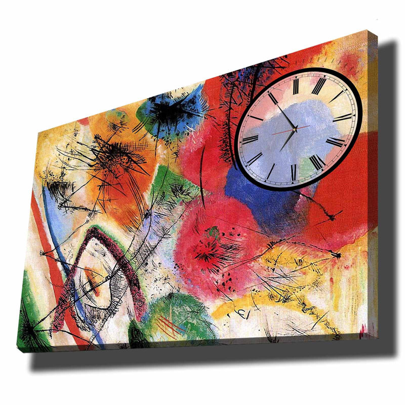 Horloge murale élégante en toile 27,6 po x 39,4 po | Toile 100% suède avec cadre 100% bois (épaisseur: 1,1 pouce) | Parfait pour la décoration intérieure, garde-temps élégant pour le salon et le bureau, design unique