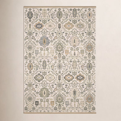 Abena Ivory Gold Oriental Wool Rug