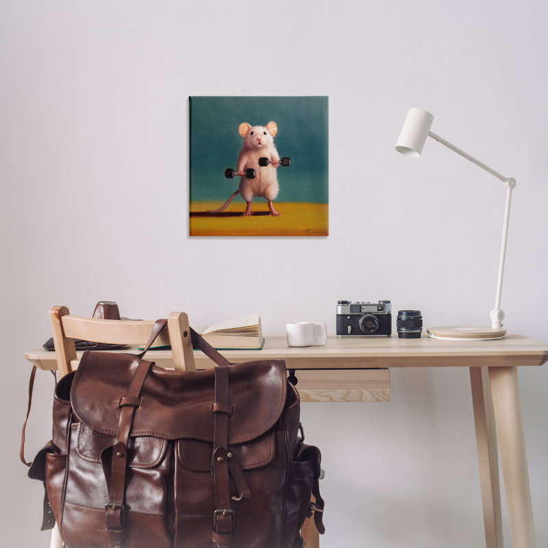 Art mural sur toile haltérophile par Lucia Heffernan, H 24 po x l 24 po