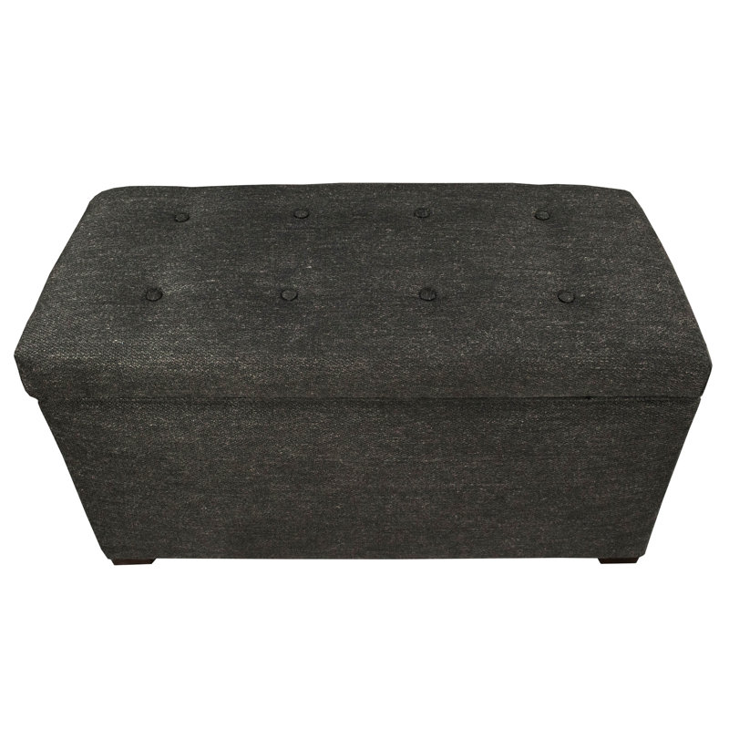 Banc de rangement rembourré Ayleen, Gris anthracite