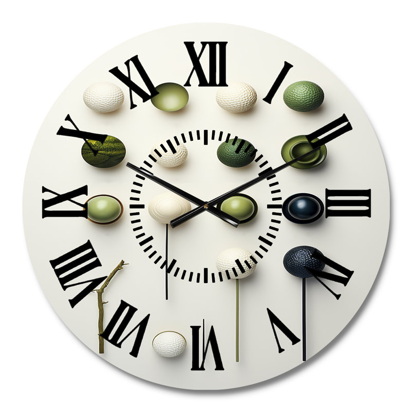 Horloge murale Minimalisme Golf Tees II - Sports, Médium
