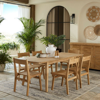 Eluna Teak Outdoor Dining Set - 7 Pieces