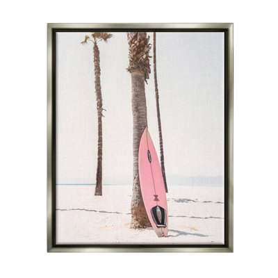" Pink Surfboard On Coast " by Sisi And Seb