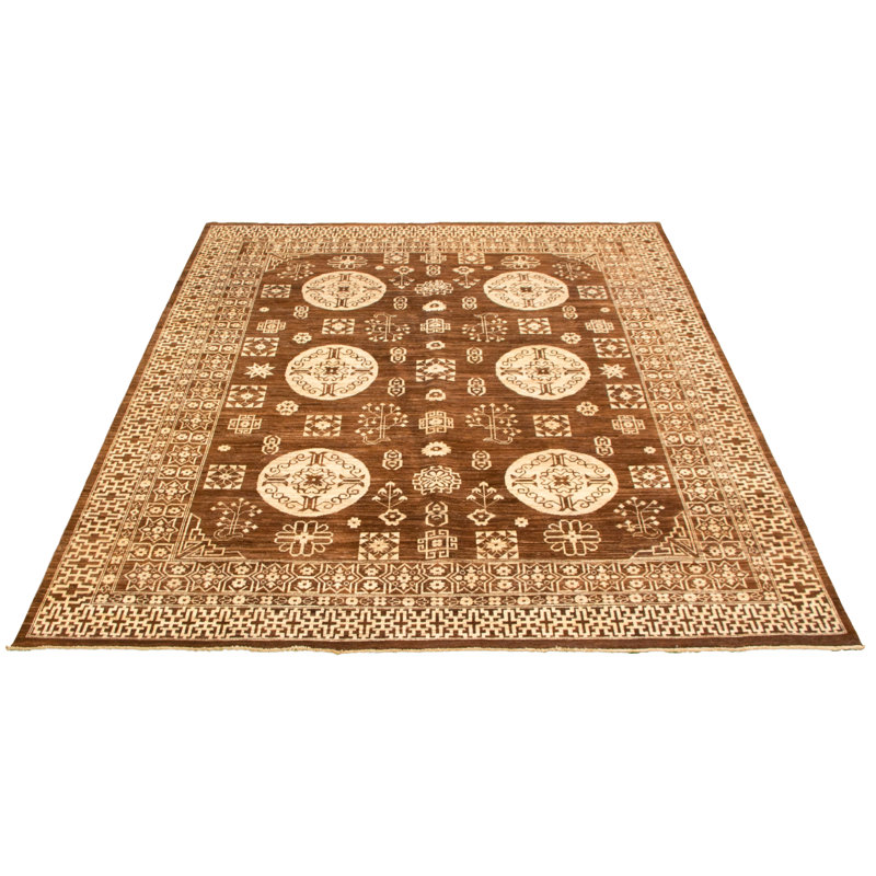 Tapis de zone en laine 10 pi 1 po x 9 pi 10 po à la main one-of-kind-noué la 2010 ushak Yaak