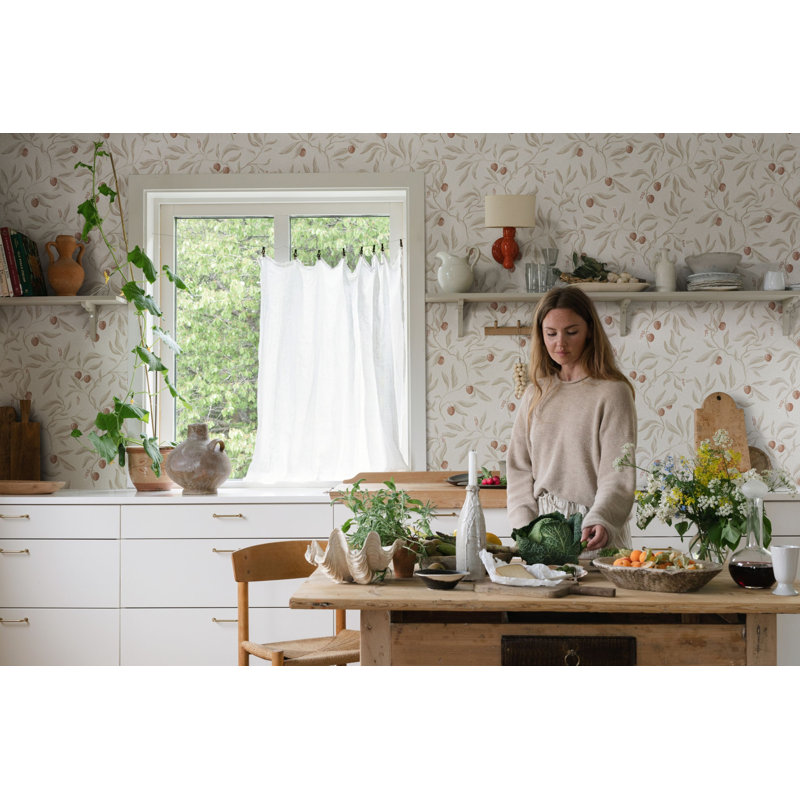 Villa Dalaro 2 Floral Wallpaper Roll, Linen