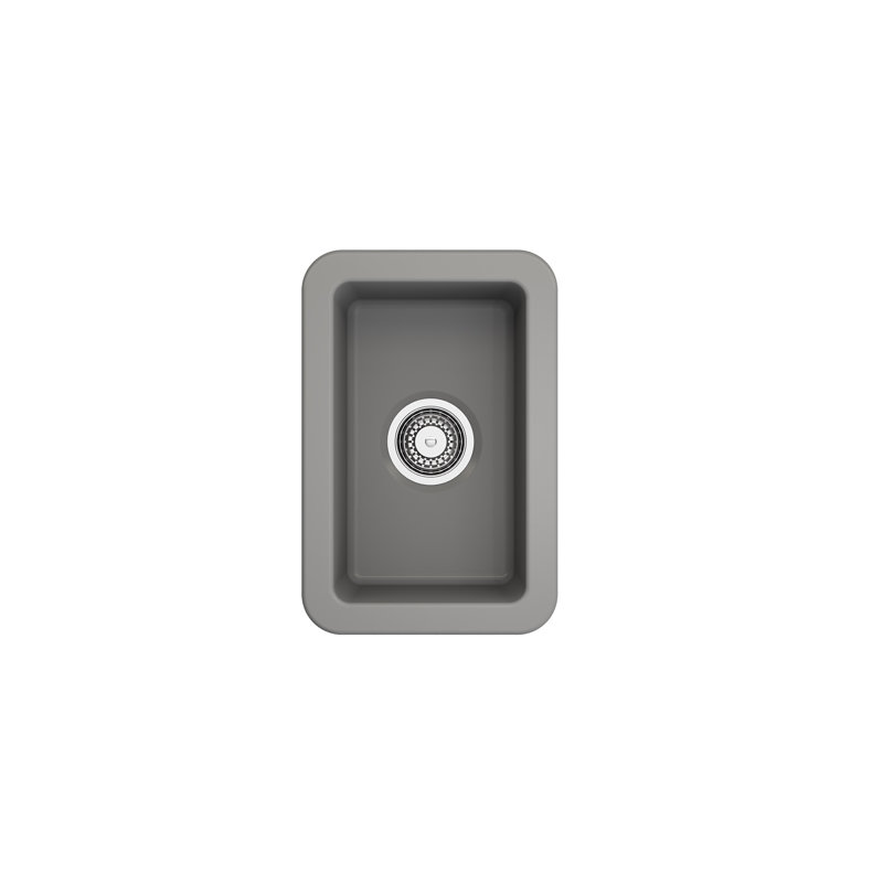 12'' L Kitchen Sink, Matte Gray