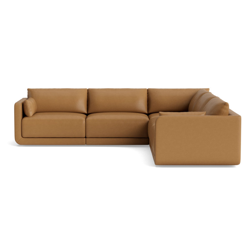 Eva Leather Modular Sectional, Leather - Butterscotch