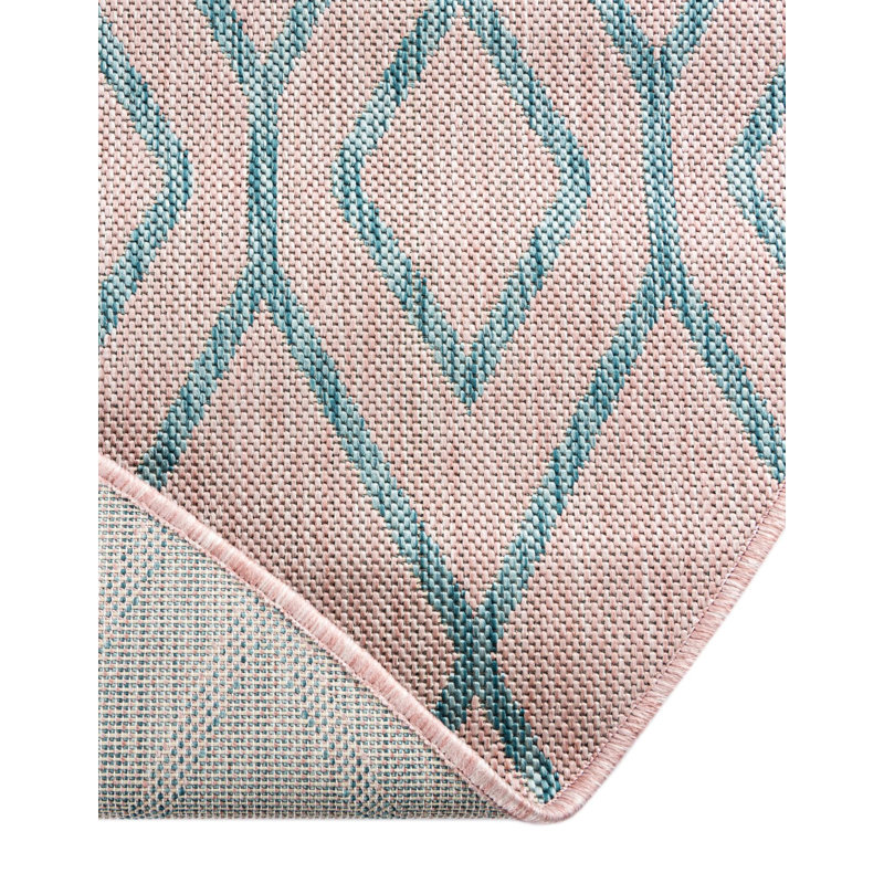 Tapis intérieur / extérieur Turks and Caicos, Ovale 7 pi 10 po x 10 pi, Bleu