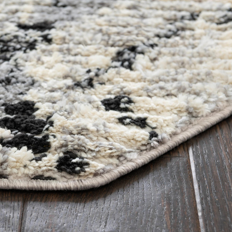 Tapis ivoire à motif géométrique Tucson, Octogone 4 pi x 4 pi