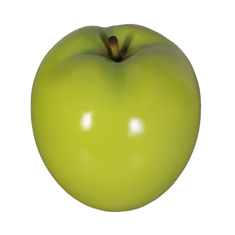 Statue de pomme verte surdimensionnée, H 10 po x l 10,75 po x P 10,75 po