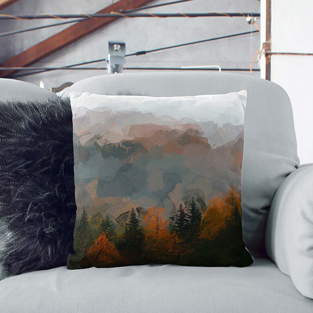 Misty Forest in the Autumn Cushion with Filling