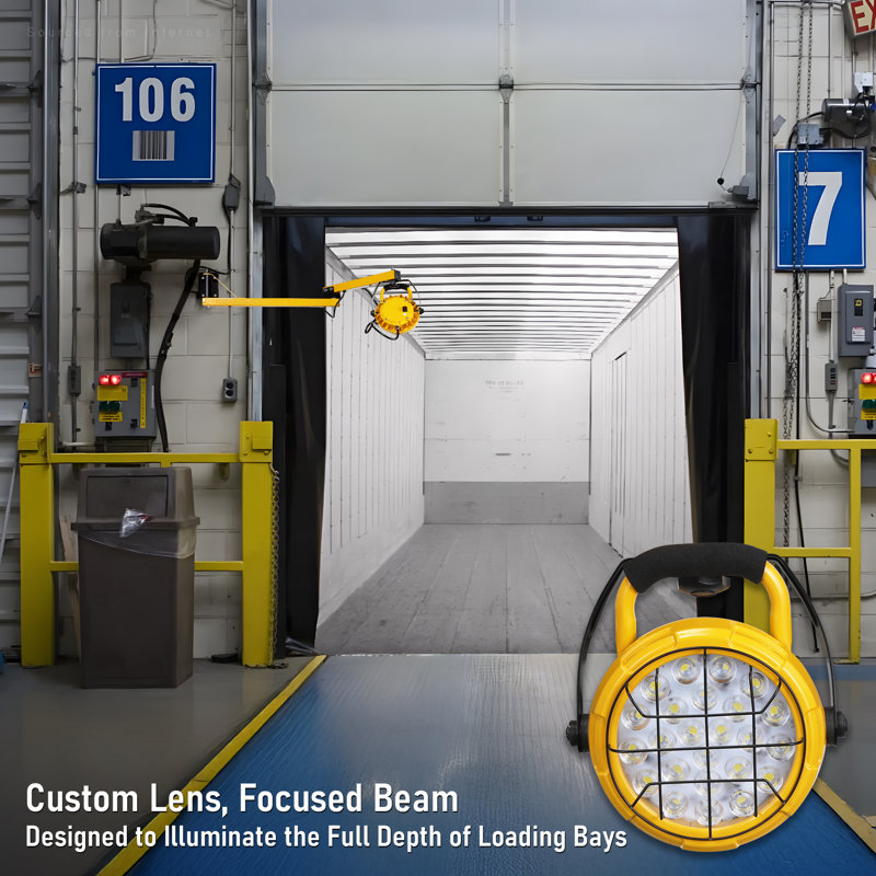 Led Loading Dock Light 50w, 40inch Double Swing Arm Dock Light, Adjustable Lamp Head, Ul Listed