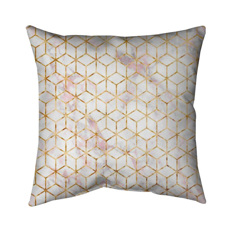 Symmetry - 16"x16" Throw pillow - Poly twill - Print on demand, Pink/White, 16" H x 16" W, Polyester/Polyfill