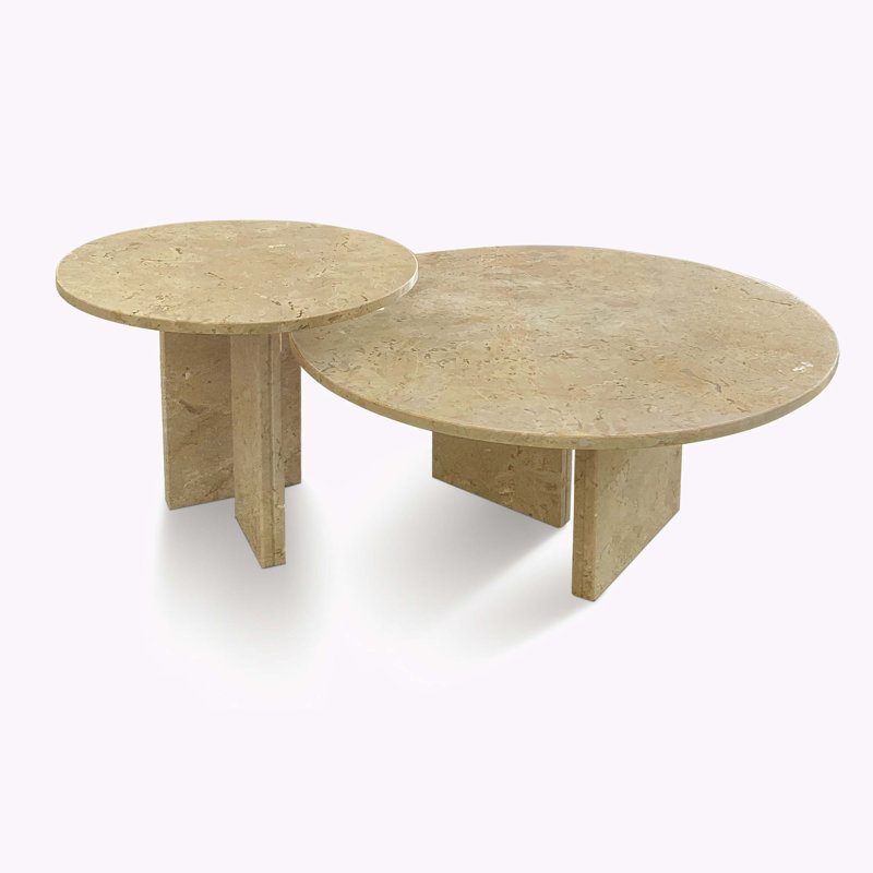 Exquisite Natural Marble Coffee Table Set, Blending Style and Functionality for a Sophisticated Living Space.