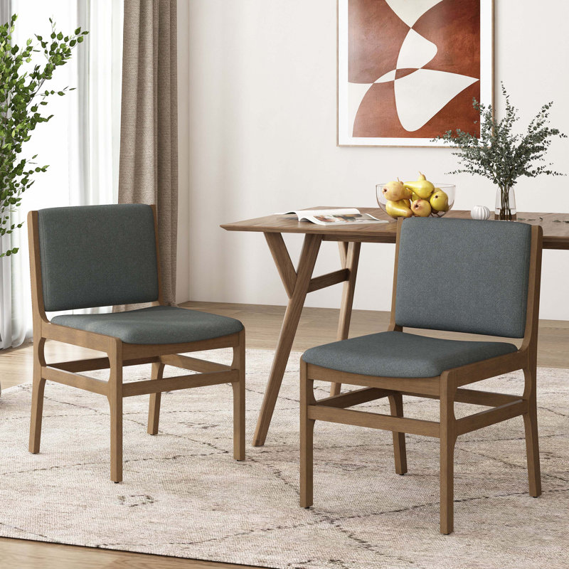 Wood Frame Dining Chairs Set of 2