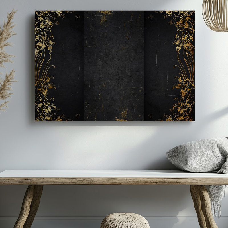 Toile sur fond de style gothique rétro avec toile noire texturée, H 9 po x l 12 po