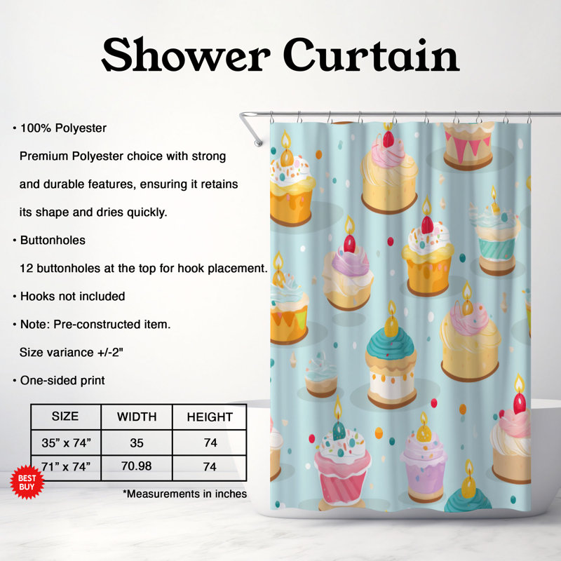 Party Joy - Premium Shower Curtain, 74"H x 71"W